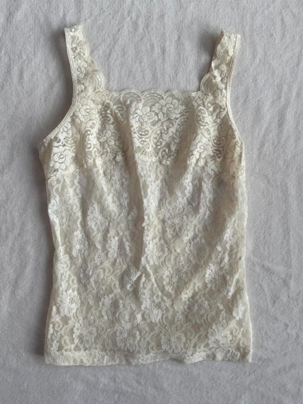 Vintage Cream Lace Tank Top